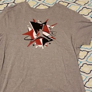 Jordan Shirts - Jordan gray w/ red, white and black print shirt Jordan Shirts - Jordan gray w/ red, white and black print shirt